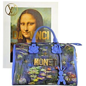 LOUIS VUITTON Speedy 30 Masters Collection Monet Jeff Koons Bag Book Set EUC LV